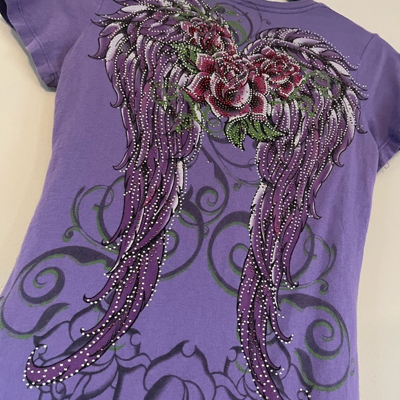 Purple Rhinestone Back Tee - Medium - Picture 14 of 15